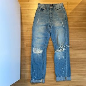 BDG ripped paint splatters straight jeans